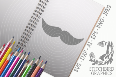 Mustache SVG, Silhouette Studio, Cricut, Eps, Dxf, AI, PNG