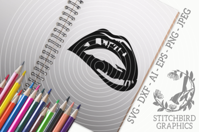 Lip 1 SVG, Silhouette Studio, Cricut, Eps, Dxf, AI, PNG, JPEG