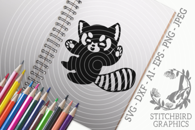 Red Panda 4 SVG, Silhouette Studio, Cricut, Eps, Dxf, AI, PNG, JPEG