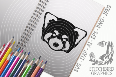 Red Panda Head SVG, Silhouette Studio, Cricut, Eps, Dxf, AI, PNG, JPEG