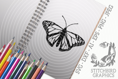 Monarch Butterfly SVG, Silhouette Studio, Cricut, Eps, Dxf, AI, PNG