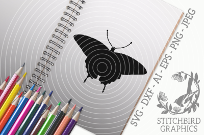 Swallowtail Butterfly 2 SVG, Silhouette Studio, Cricut, Eps, Dxf, AI