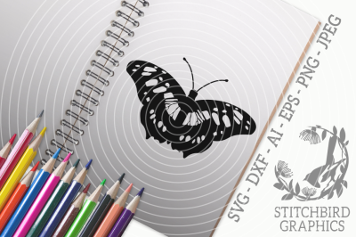 Malachite Butterfly SVG, Silhouette Studio, Cricut, Eps, Dxf, AI, PNG