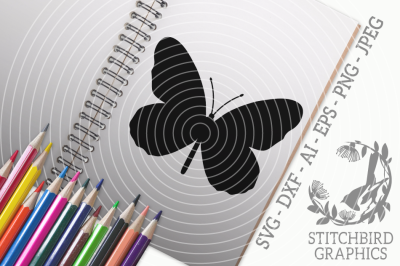 Idea Butterfly 2 SVG, Silhouette Studio, Cricut, Eps, Dxf, AI, PNG, JP