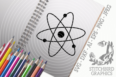 Atomic Symbol SVG, Silhouette Studio, Cricut, Eps, Dxf, AI, PNG, JPEG