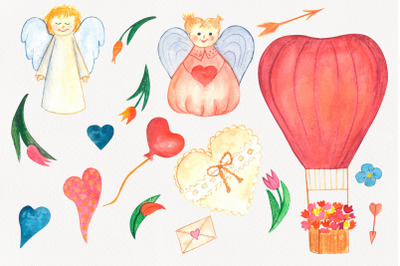 Watercolor angel clipart