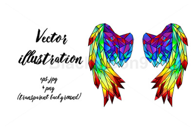 Rainbow Polygonal Folded Wings