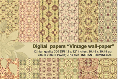 Vintage wall-paper, Abstract Retro Patterns