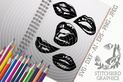 Lips Bundle SVG, Silhouette Studio, Cricut, Eps, Jpeg, Png