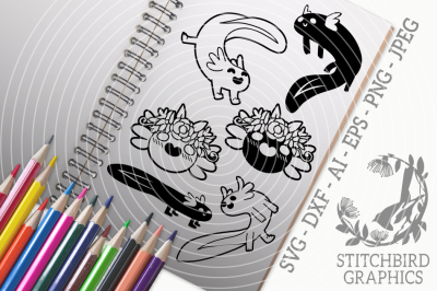 Axolotls Bundle SVG, Silhouette Studio, Cricut, Eps, Jpeg