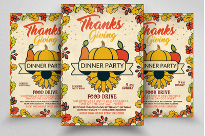 Thanks Giving Party Flyer/Poster