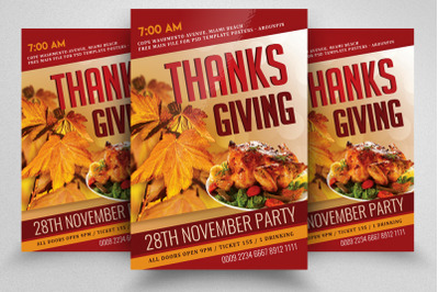 Thanks Giving Party Flyer/Poster