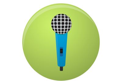 Microphone icon colored isolated