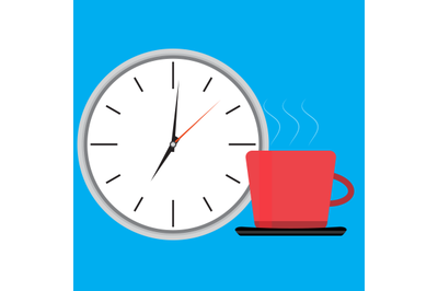 Wake up clock and cup of coffee