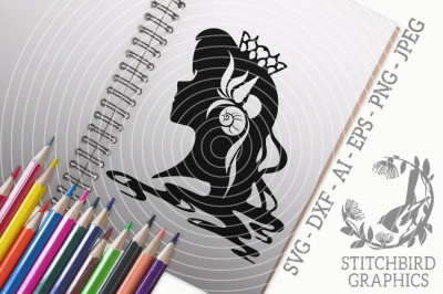 The Little Mermaid SVG, Silhouette Studio, Cricut, Eps, Dxf, AI, PNG