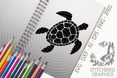 Sea Turtle SVG, Silhouette Studio, Cricut, Eps, Jpeg, Ai