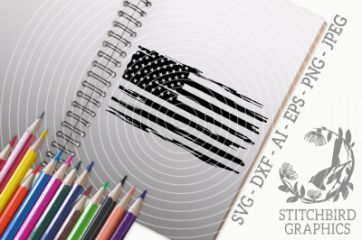 Distressed American Flag SVG, Silhouette Studio, Cricut, Eps, Dxf, AI