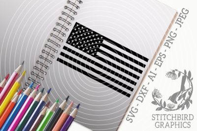 American Flag SVG, Silhouette Studio, Cricut, Eps, Dxf, AI