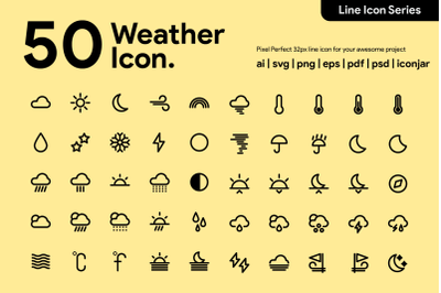50 Weather Line Icon