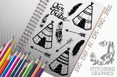 Tipis Bundle SVG, Silhouette Studio, Cricut, Eps, Jpeg, Png