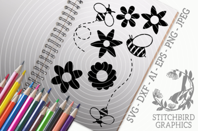 Bumblebee Bundle SVG, Silhouette Studio, Cricut, Eps, Jpeg