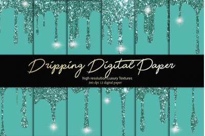 Dripping Glitter Digital Paper