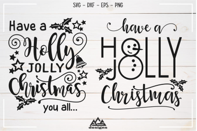 Holly Jolly Christmas Svg Design