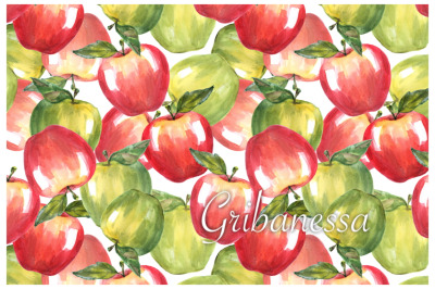 Seamless pattern of apples