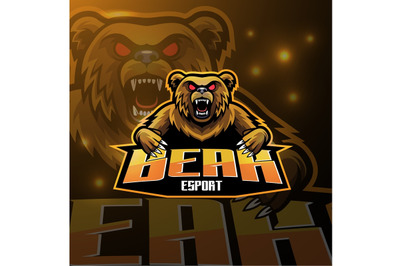 Bear esport mascot logo design