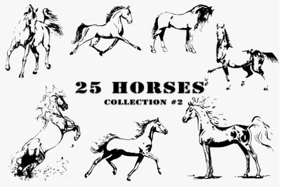Hand drawn horse collection 2 vector