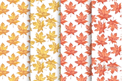Autumn seamless patterns. Set of 8