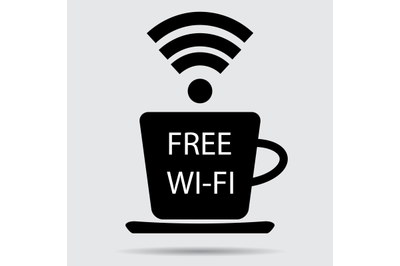 Free wifi. Cup of coffee