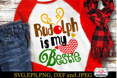 SVG, Dxf, Eps &amp; Png Cutting Files Rudolph is my Bestie Cricut and Silh