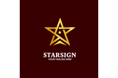 Gold star sign logo vetor
