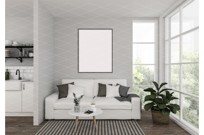 Interior scene - artwork background - frame mockup