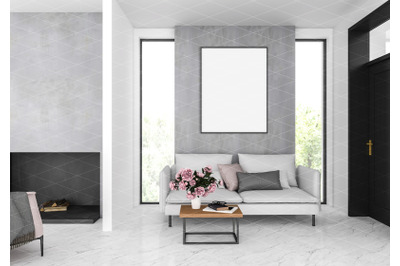 Interior scene - artwork background - frame mockup