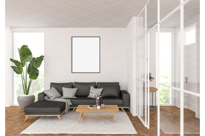 Interior scene - artwork background - frame mockup