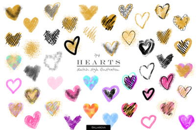 Stylish hearts