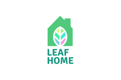 Leaf home logo vector. Ecology symbol.