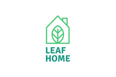 Leaf home logo vector. Ecology symbol.