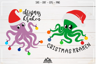 Christmas Kraken Octopus Svg Design