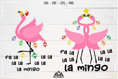 Fa la la Mingo Christmas Flamingo Svg Design