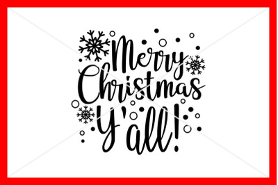 Merry Christmas Y&#039;all SVG,  Christmas SVG, Instant download, Cut File