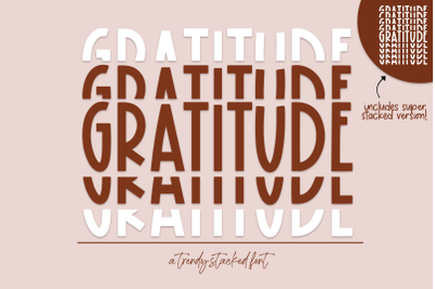 Gratitude - A Fun Stacked / Mirror Font