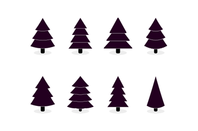 Xmas tree black white color to holiday design