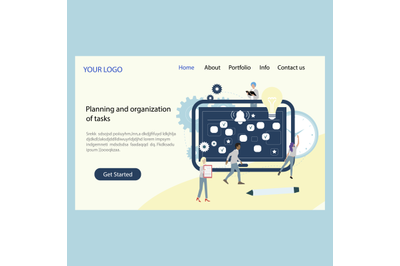 Planning and organization tasks landing page company