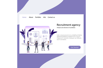 Recruitment agency mock up website interface