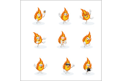 Fire mascot logo