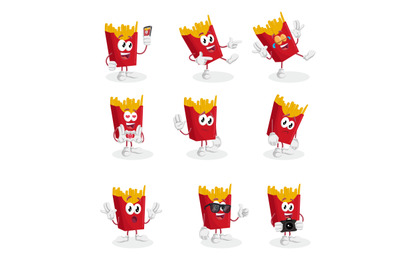 Fried fries mascot logo