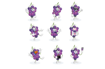Grape mascot logo